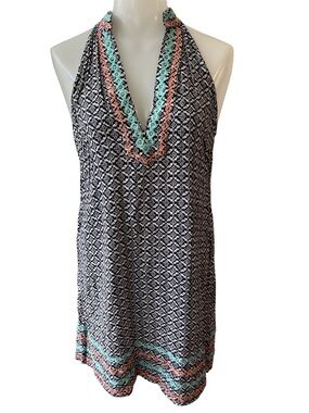 THML Artsy Geometric Boho Embroidered Shift Dress size S